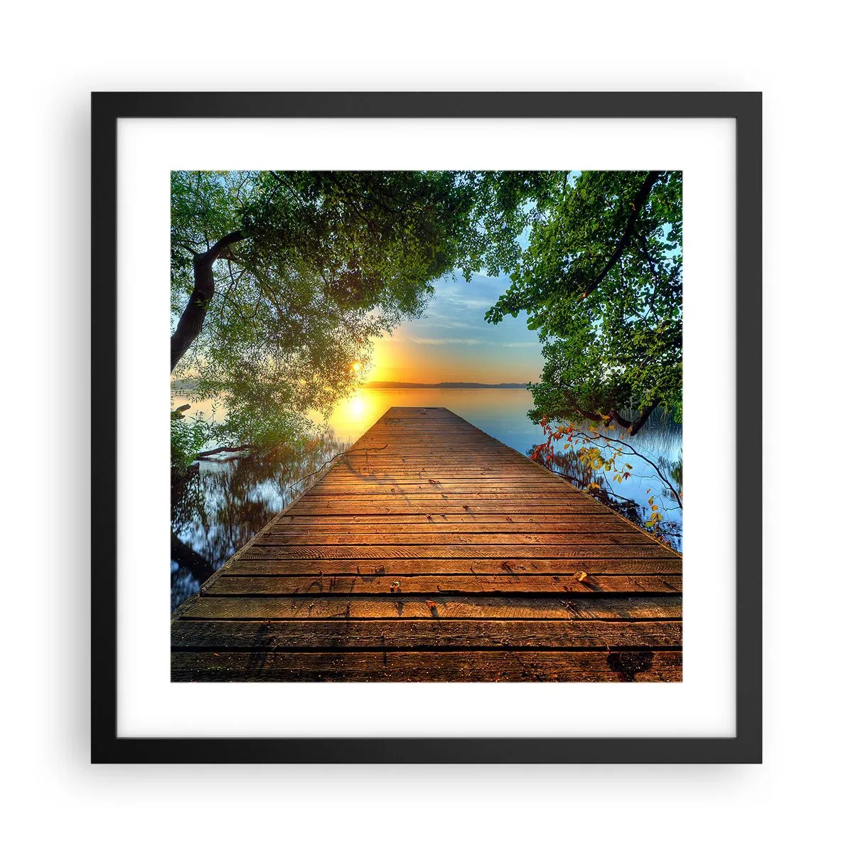 Pôster com moldura preta - Tome o seu tempo, sente-se - 40x40 cm