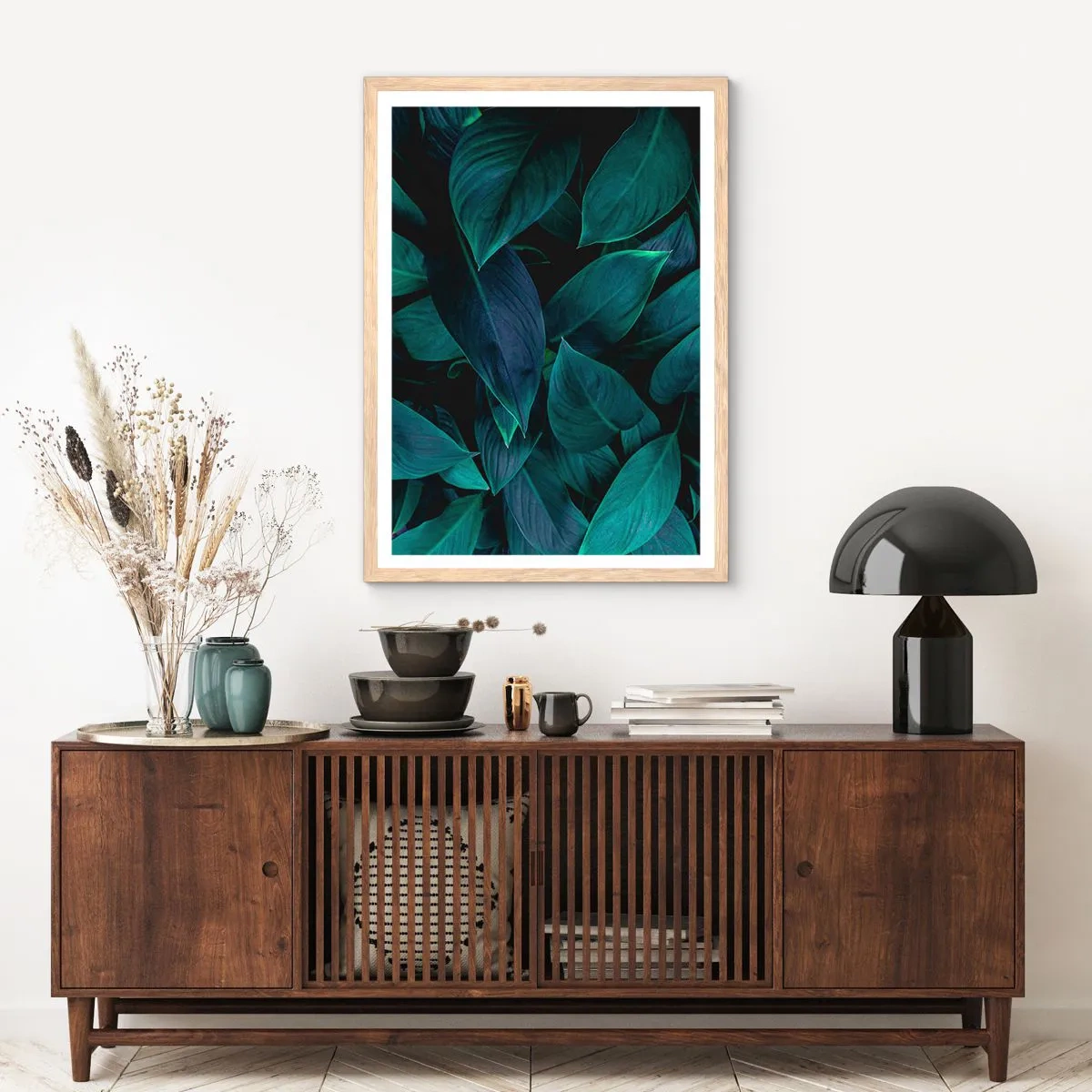 Pôster com moldura de carvalho claro - Verde em si - 30x40 cm