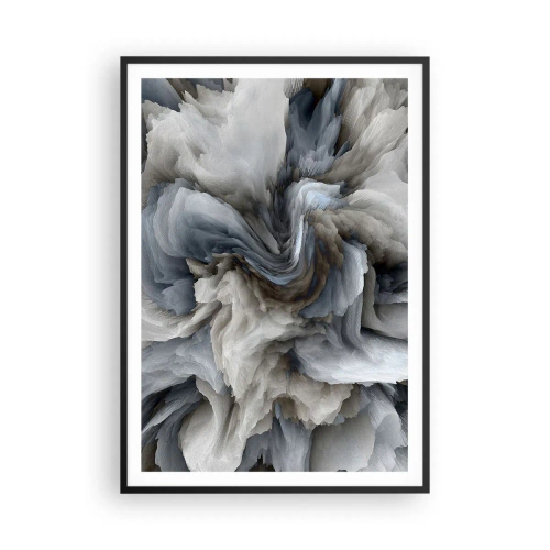 Pôster com moldura preta - Pedra e flor - 70x100 cm