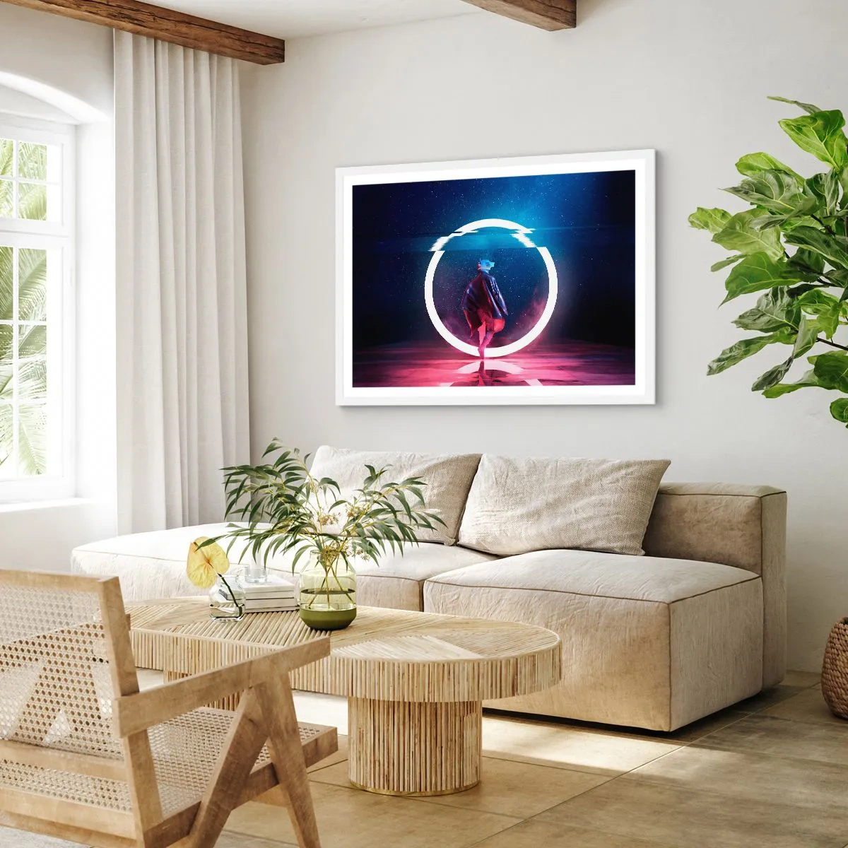 Pôster em moldura branca - Entre Mundos - 100x70 cm