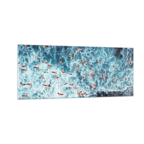 Quadro em vidro - Desfile à beira-mar - 100x40 cm