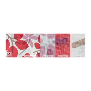 Amostra de papel de parede Premium Canvas - Arranjo de flores em rosa - Boho, Flores, Minimalismo - 100x30 cm