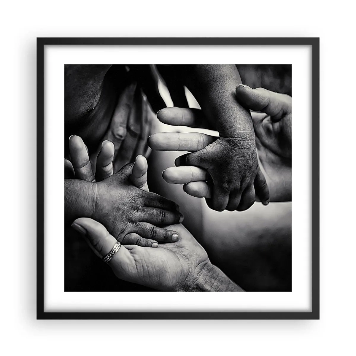 Pôster com moldura preta - Ser humano - 50x50 cm