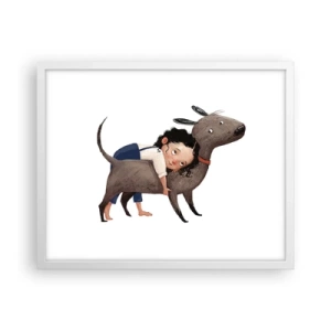 Pôster em moldura branca - Melhores amigos - 50x40 cm