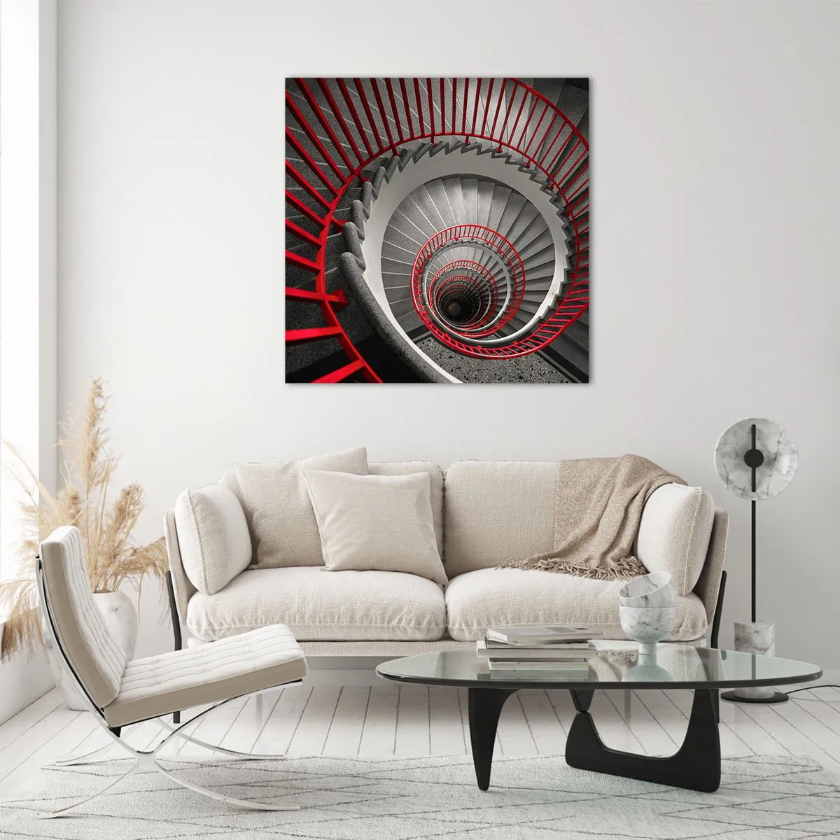 Quadro em vidro - Diversão de arquitetura - 70x70 cm