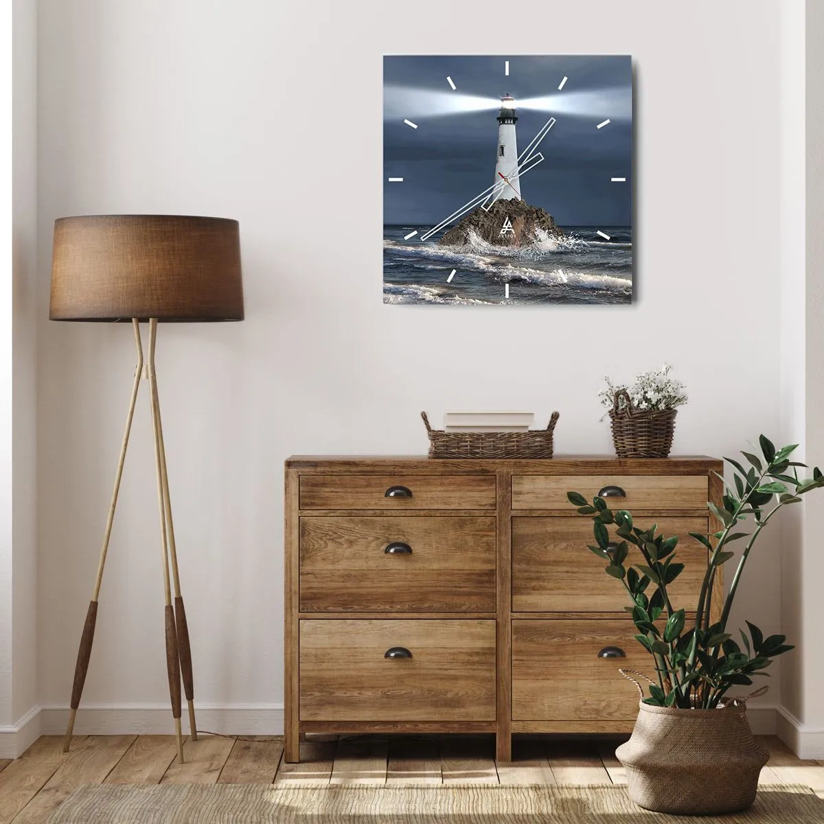 Relógio de parede - Relógio em vidro - Aqui... aqui... aqui! - 30x30 cm