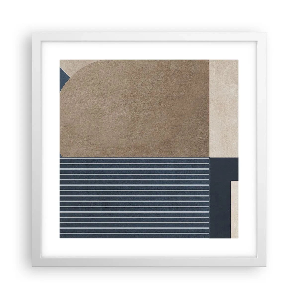 Pôster em moldura branca - Uma composição de simplicidade e redondeza - 40x40 cm