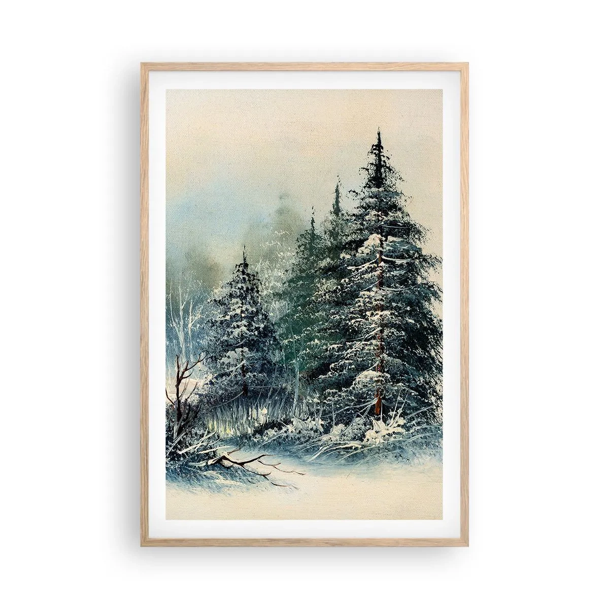 Pôster com moldura de carvalho claro - Prontas para o Natal - 61x91 cm