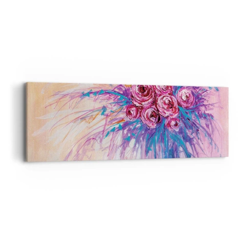 Quadro em tela - Fonte de rosas - 90x30 cm