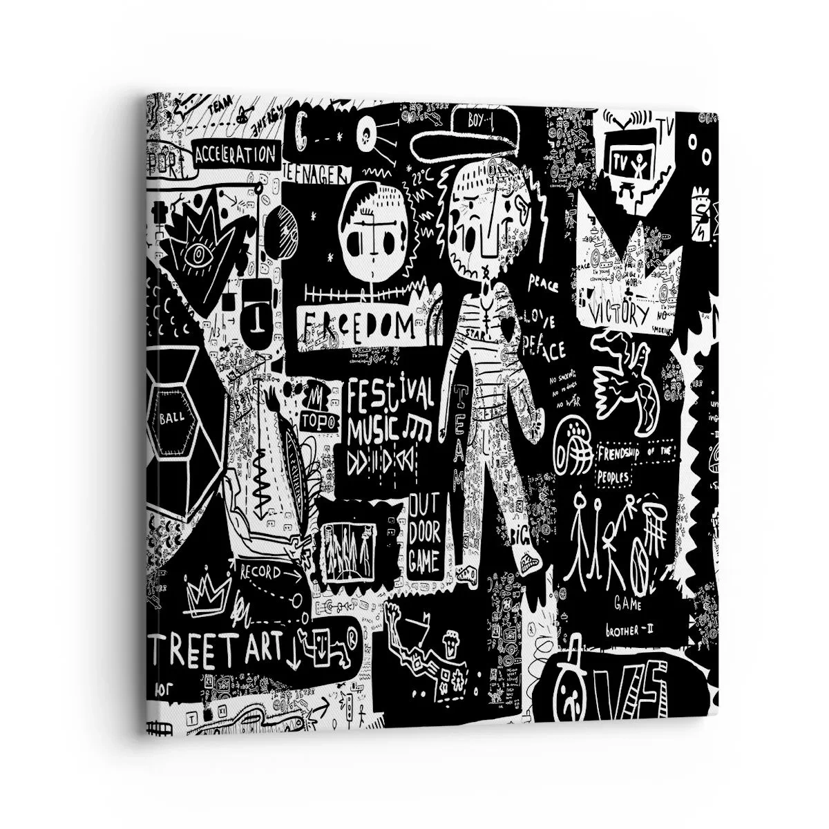 Quadro em tela - O direito e a alegria da juventude espiritual - 30x30 cm