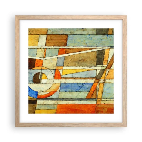 Pôster com moldura de carvalho claro - Cubismo em construção - 40x40 cm