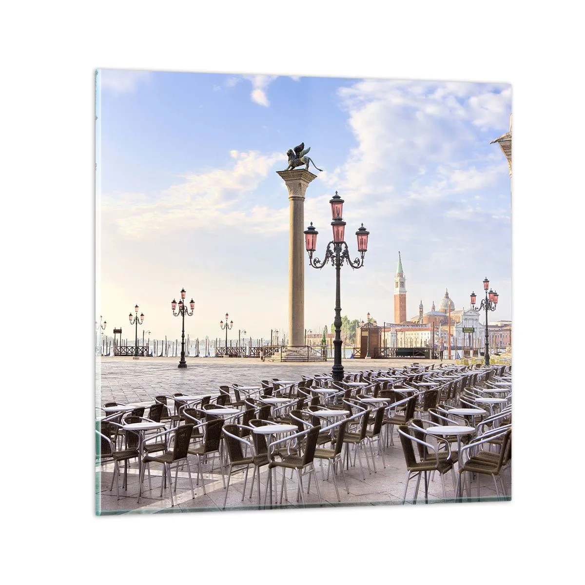 Quadro em vidro - Bem-vindo, está tudo pronto - 40x40 cm