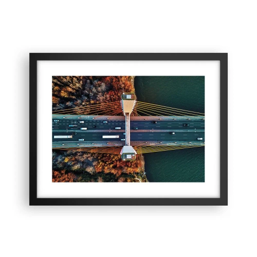 Pôster com moldura preta - Além das águas, além das florestas - 40x30 cm