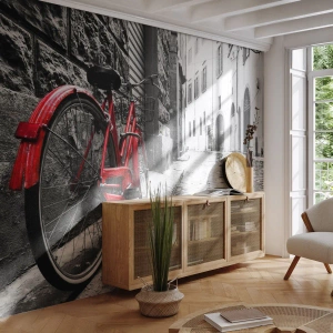 Papel de Parede Premium Canvas - A verdadeira beleza não envelhece - Cidade, Arquitetura, Bicicleta - 200x140 cm