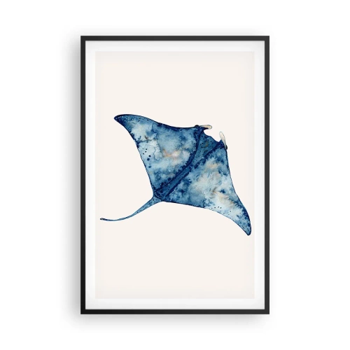 Pôster com moldura preta - A vida em azul - 61x91 cm