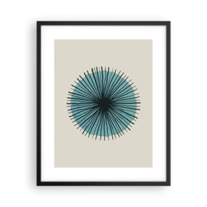Pôster com moldura preta - Radiante sobre o azul - 40x50 cm