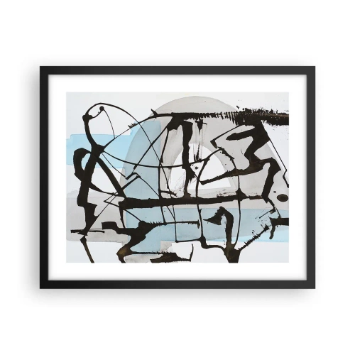 Pôster com moldura preta - Azul mesmo assim - 50x40 cm