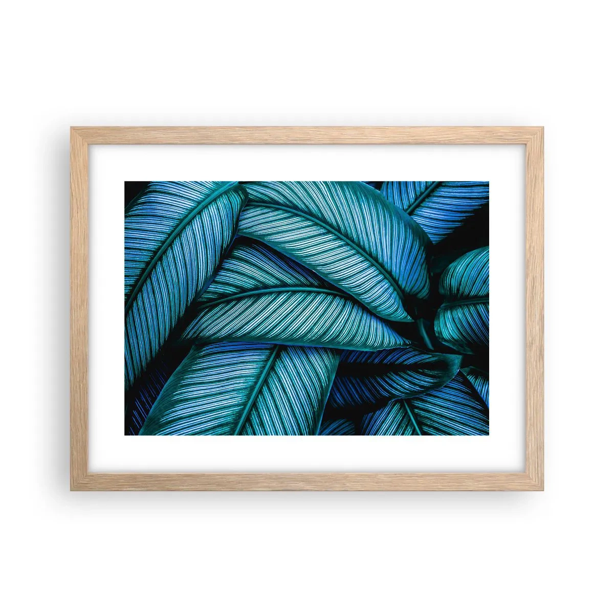 Pôster com moldura de carvalho claro - Linhas de vida - 40x30 cm