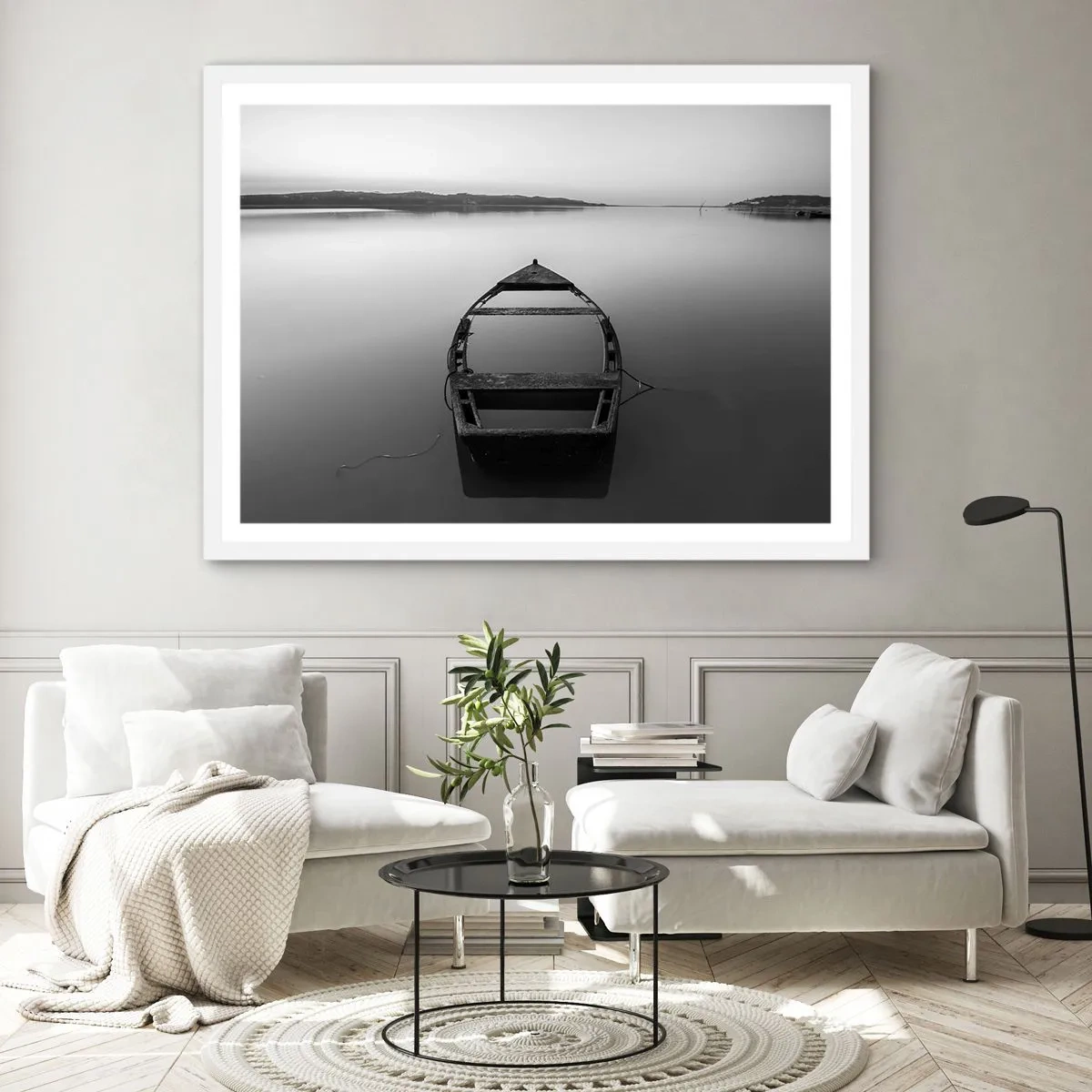 Pôster em moldura branca - Saudade e melancolia - 100x70 cm