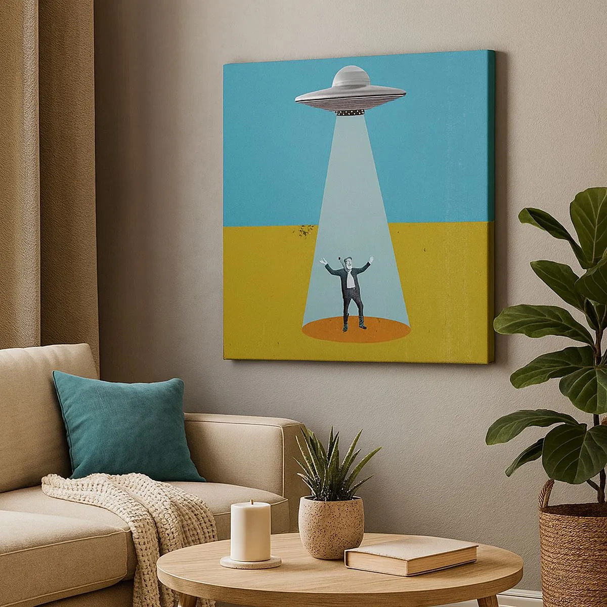 Quadro em tela - Encontro próximo - 30x30 cm