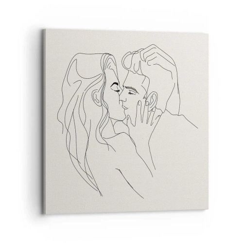 Quadro em tela - Emaranhados pelo sentimento - 70x70 cm