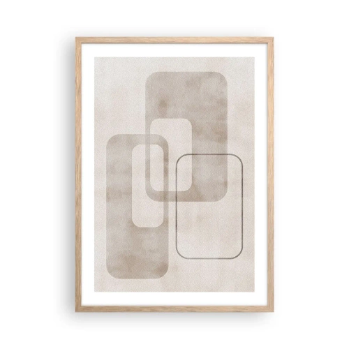Pôster com moldura de carvalho claro - Argamassa geométrica - 50x70 cm
