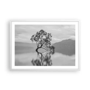 Pôster em moldura branca - Existe um país assim - 70x50 cm