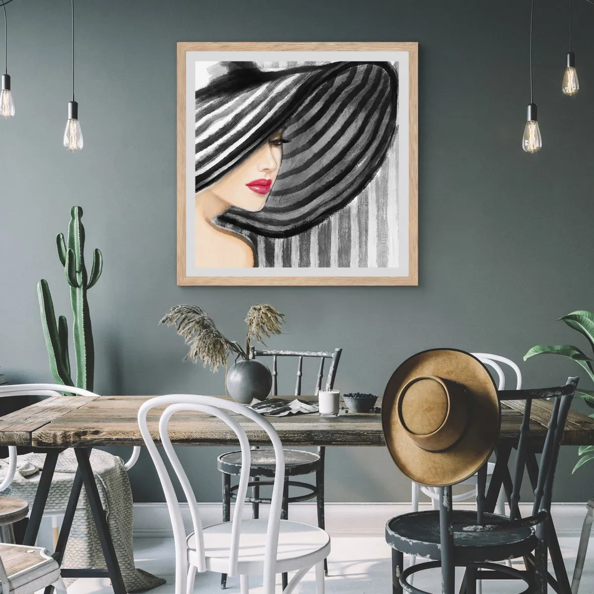 Pôster com moldura de carvalho claro - Onde encontrar-te? - 30x30 cm