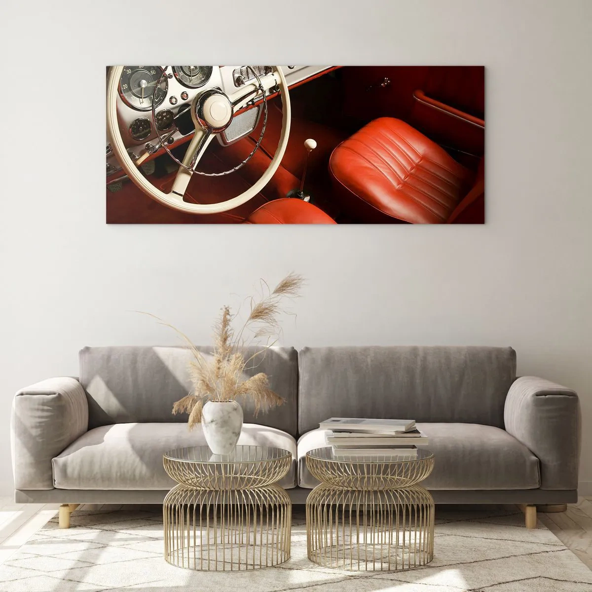 Quadro em vidro - Luxo vintage - 90x30 cm