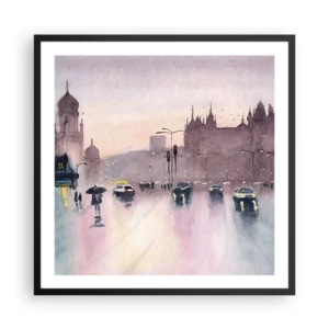 Pôster com moldura preta - Na névoa chuvosa - 60x60 cm