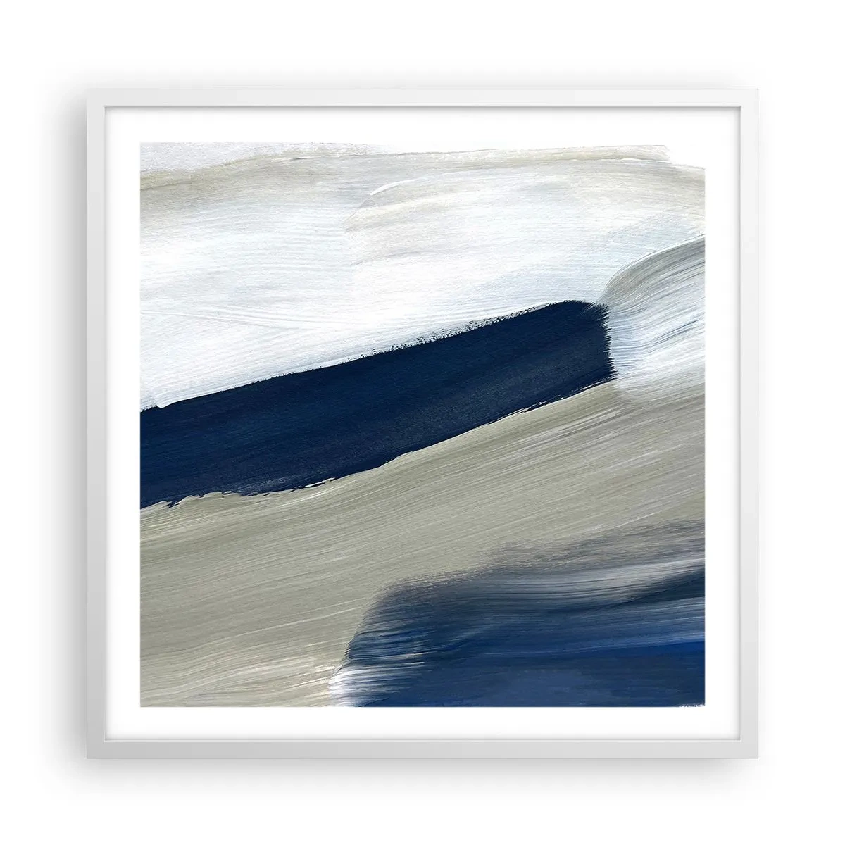 Pôster em moldura branca - Encontro com a brancura - 60x60 cm