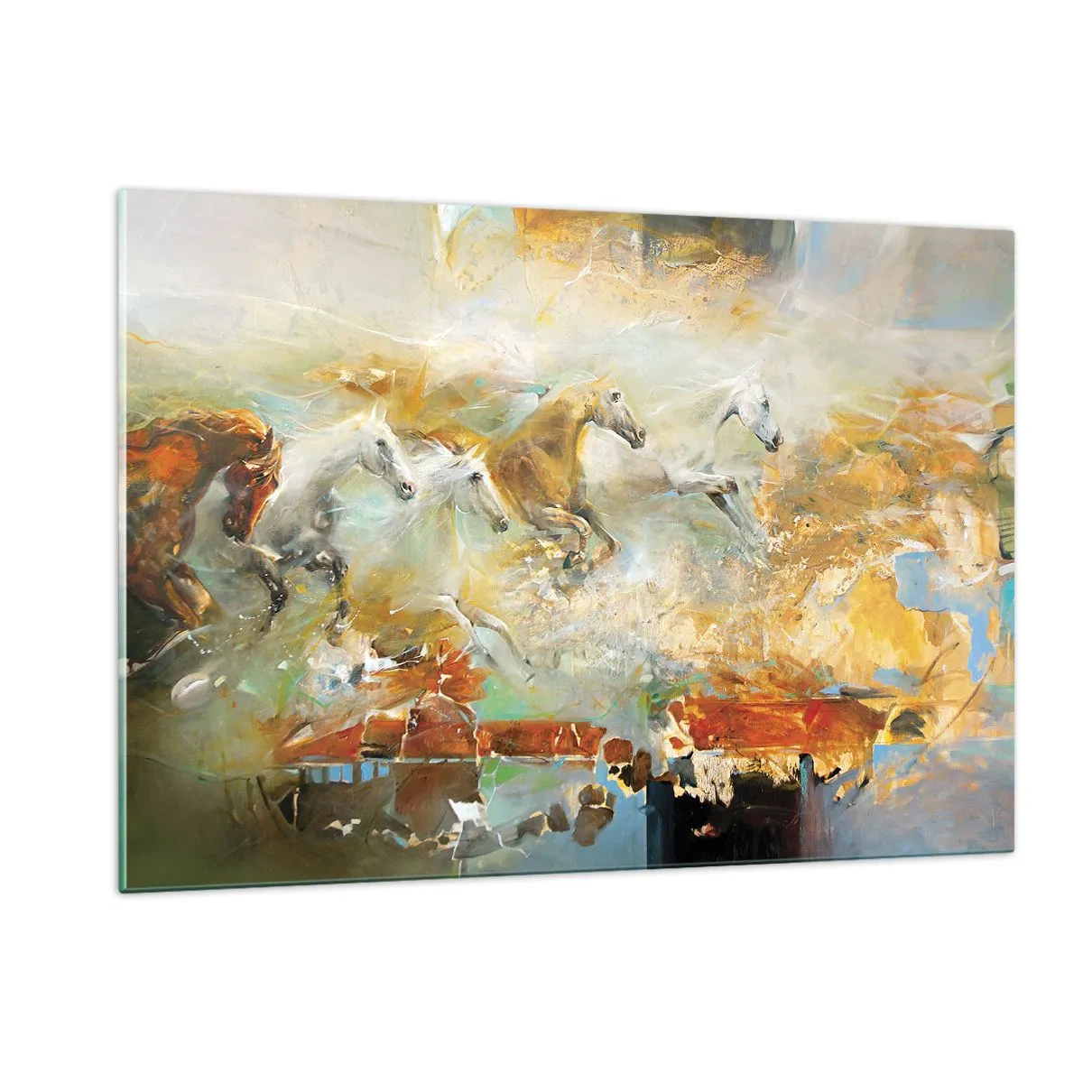 Quadro em vidro - A galope através da luz - 120x80 cm