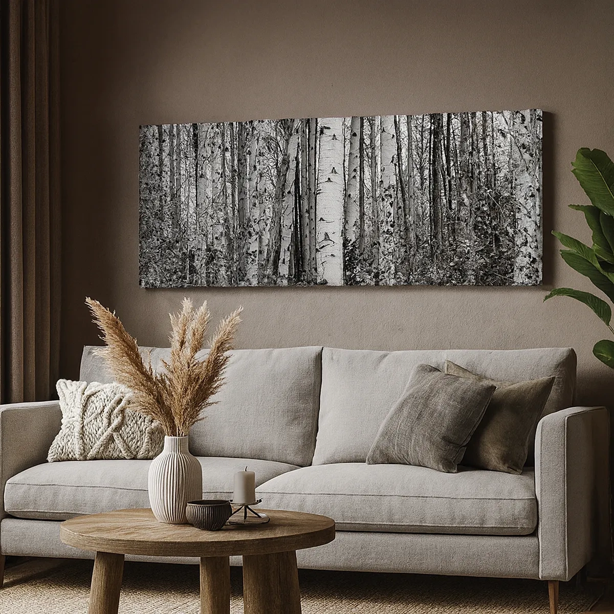 Quadro em tela - Colunata de bétula - 30x30 cm