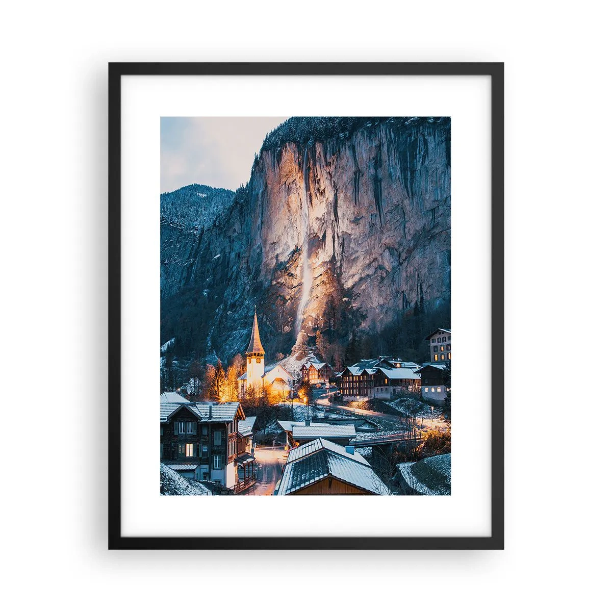 Pôster com moldura preta - O espírito luminoso do inverno - 40x50 cm