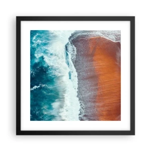 Pôster com moldura preta - Toque do oceano - 40x40 cm