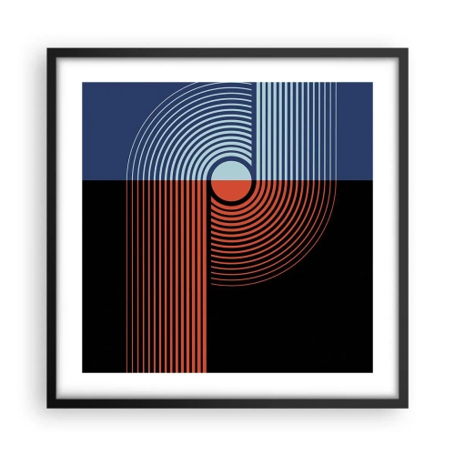 Pôster com moldura preta - Num abraço geométrico - 50x50 cm