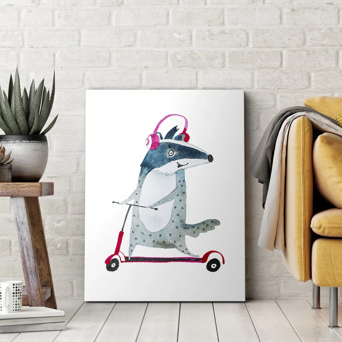 Quadro em tela - A alegria do texugo - 50x70 cm