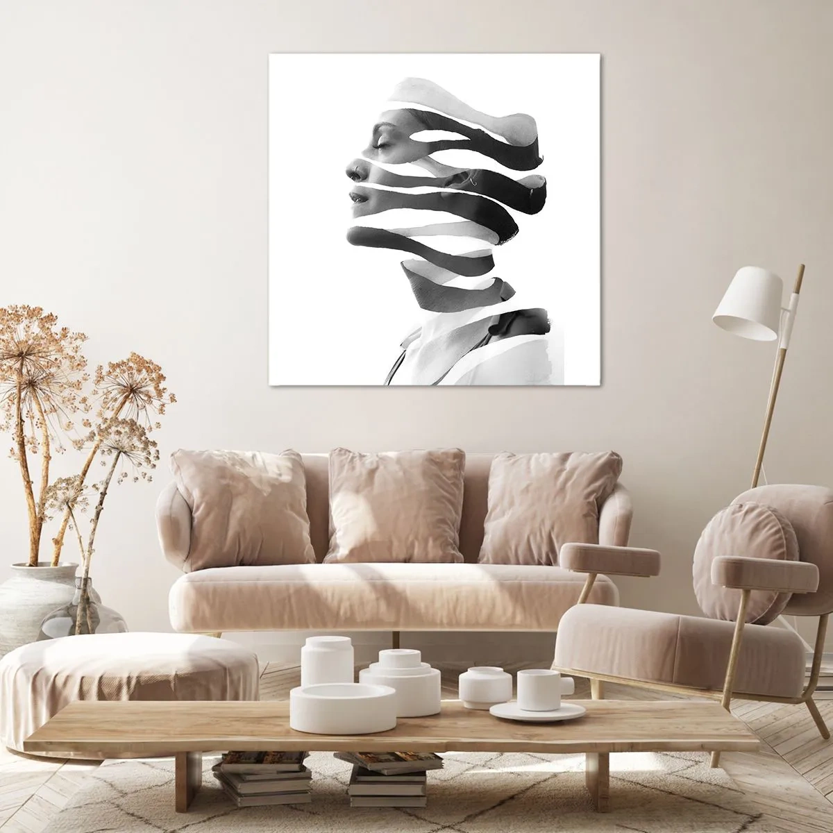 Quadro em tela - Retrato surrealista - 40x40 cm