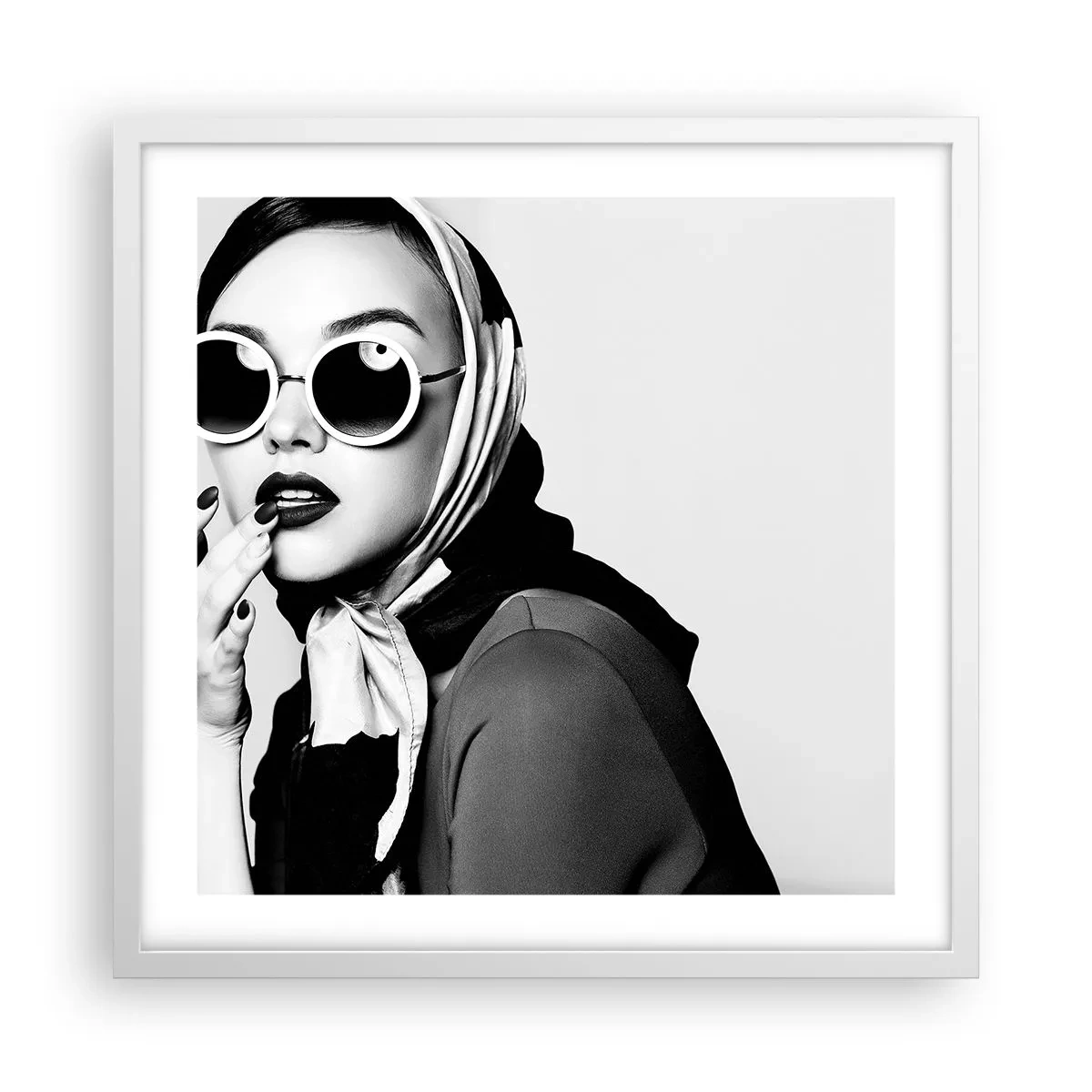 Pôster em moldura branca - Saudações dos anos 60 - 50x50 cm