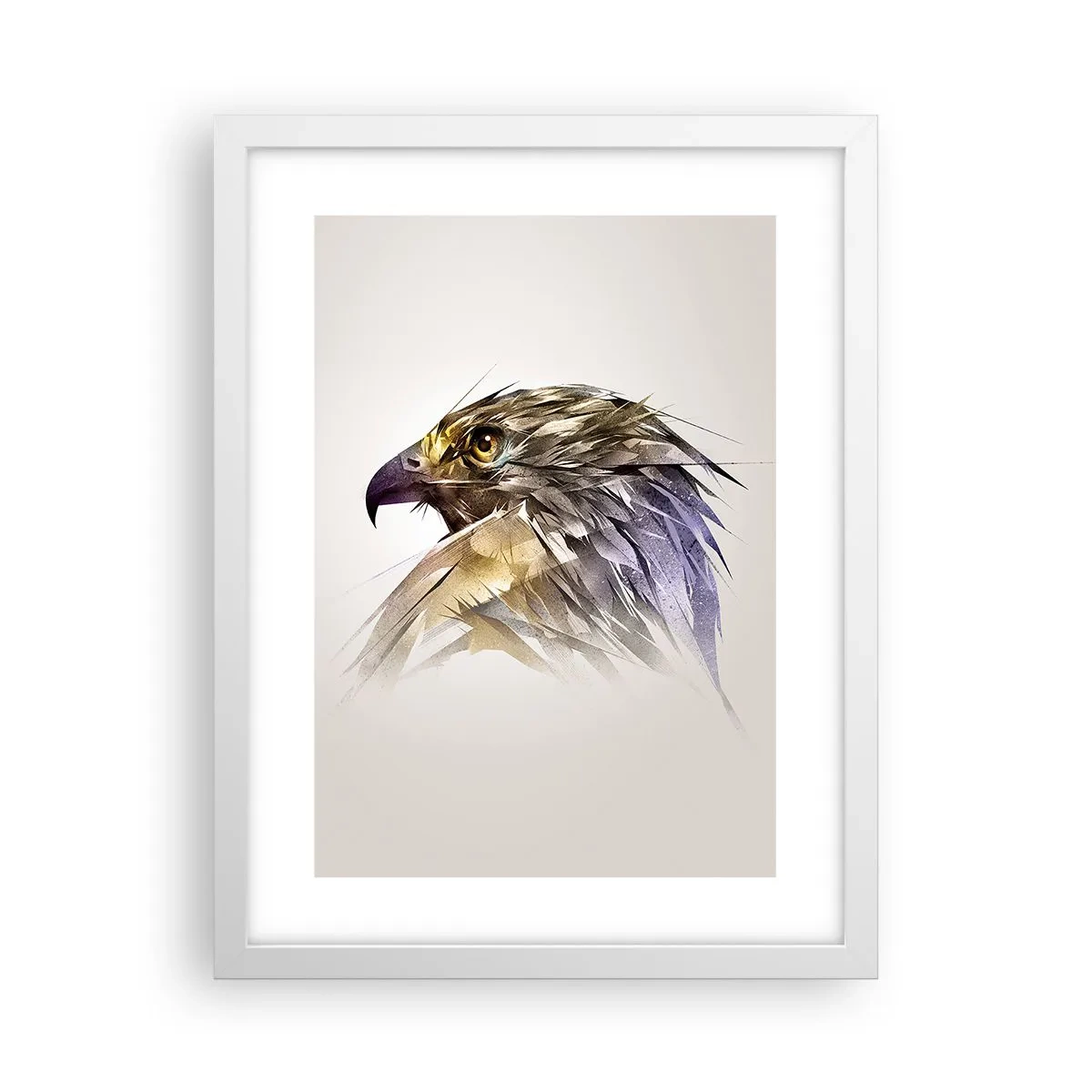 Pôster em moldura branca - Retrato de um guerreiro - 30x40 cm