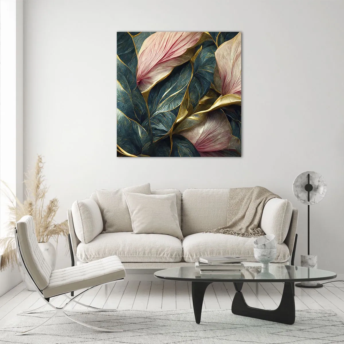 Quadro em vidro - Elegância e estilo naturais - 50x50 cm