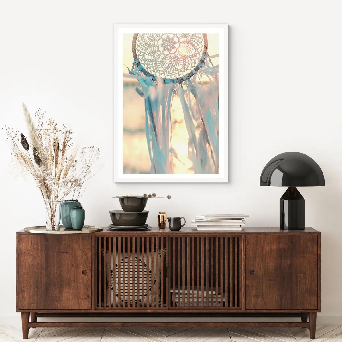 Pôster em moldura branca - Totem de renda - 70x100 cm