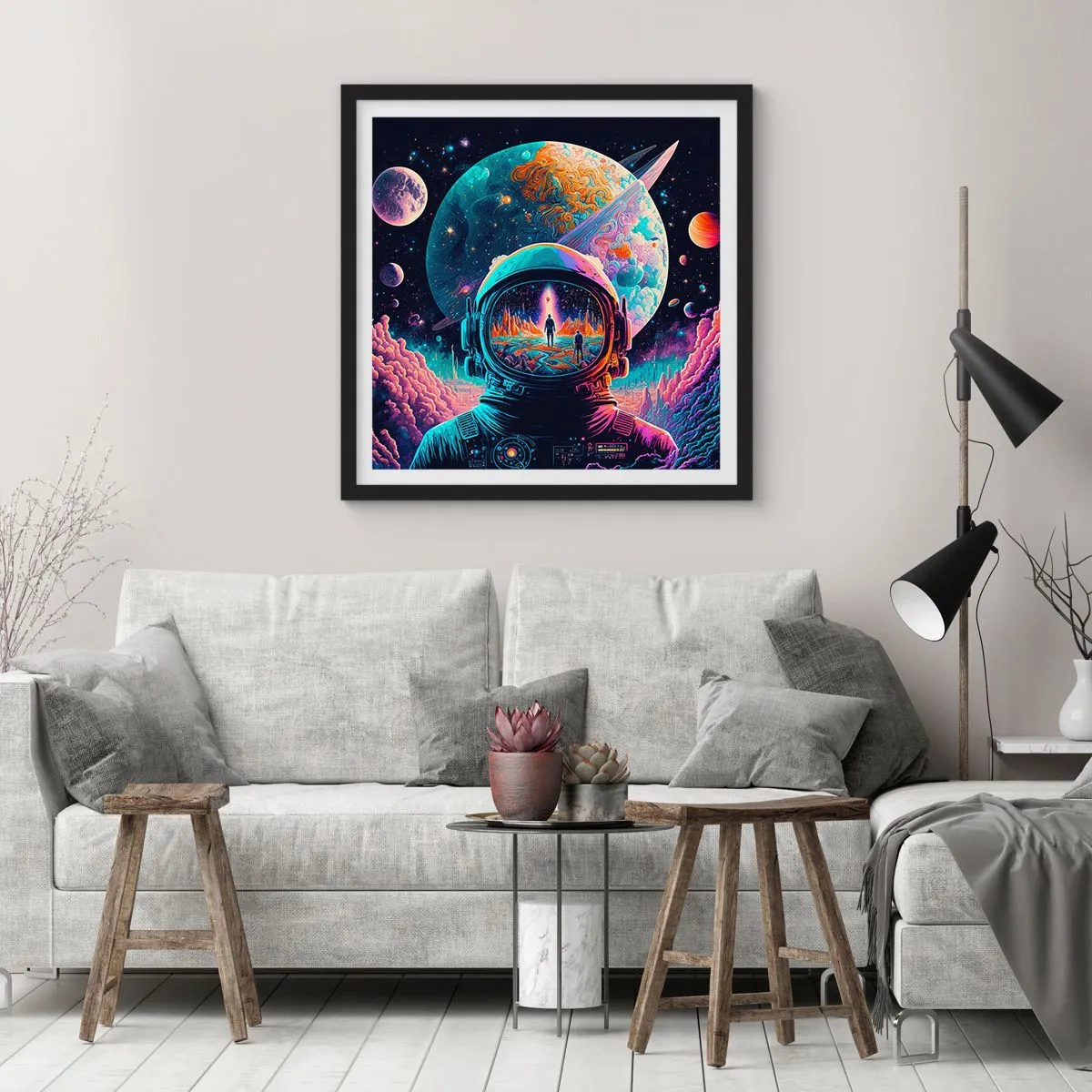 Pôster com moldura preta - Os filósofos não sonharam com isso - 50x50 cm