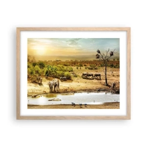 Pôster com moldura de carvalho claro - Um rio corria no Éden... - 50x40 cm