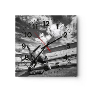 Relógio de parede - Relógio em vidro - Mal posso esperar! - 40x40 cm