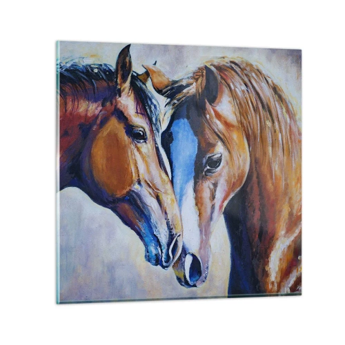 Quadro em vidro - Isso é amizade? Isso é amor? - 40x40 cm