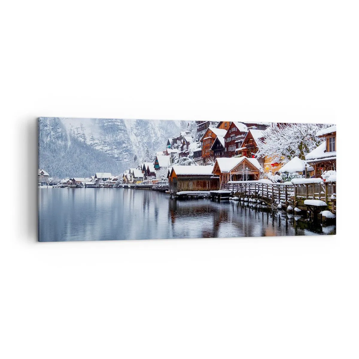 Quadro em tela - Na decoração de inverno - 140x50 cm