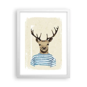 Pôster em moldura branca - Porque eu gosto de camisas listradas! - 30x40 cm