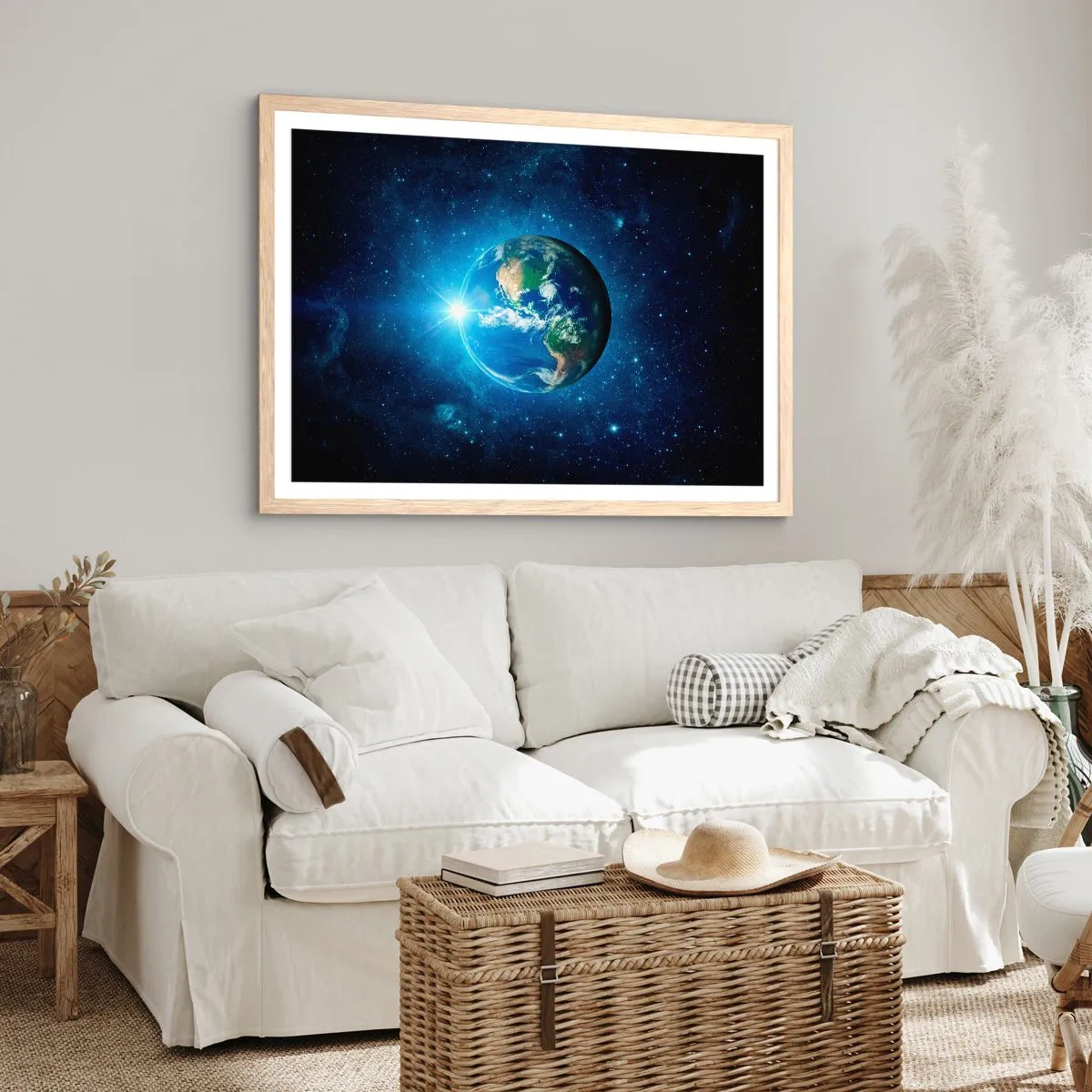 Pôster com moldura de carvalho claro - Estamos no céu - 91x61 cm