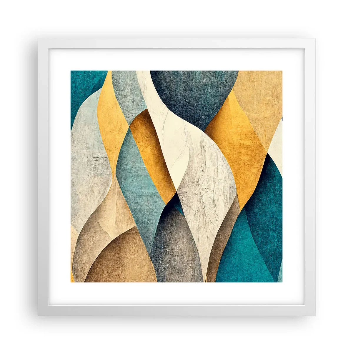 Pôster em moldura branca - Ritmo e onda - 40x40 cm